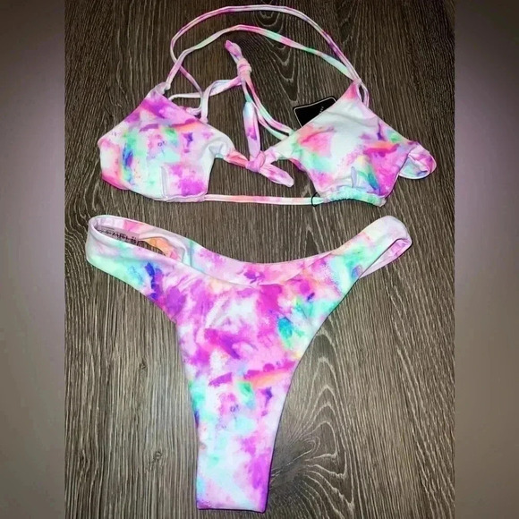Zaful Rainbow Tie Dye Bikini. NWT. SIZE Small - Picture 2 of 5
